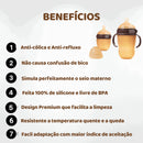 Mamadeira Tetadeira DeluxeBaby com design anti-cólica e material de silicone fácil de limpar