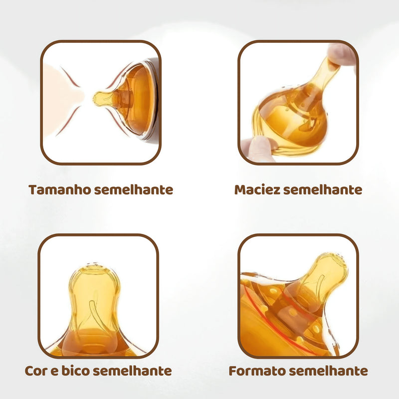 Mamadeira Tetadeira DeluxeBaby com design anatômico e fácil de limpar para alimentação infantil.
