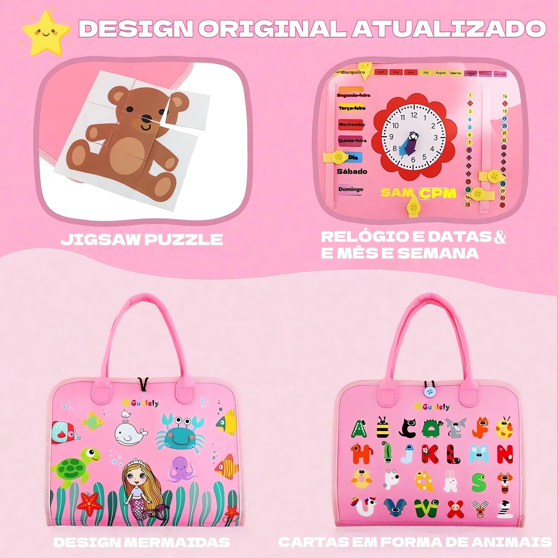 Maleta Sensorial Montessori Infantil – Coordenação e Estímulo Cognitivo