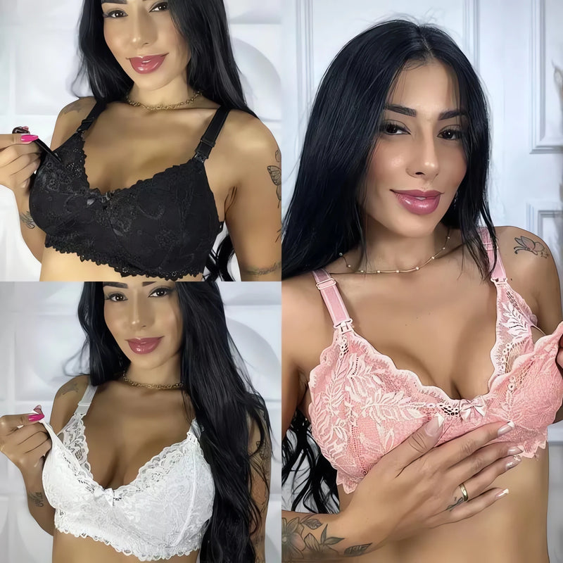 Kit Sutiã Reforçado: Compre 2, Leve 3 em Renda com Regulagem