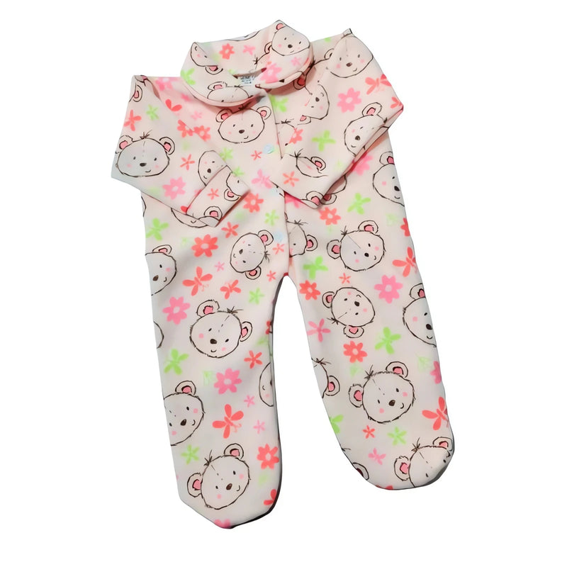 Kit 3 Macacões Bebê Soft Estampado para Inverno