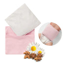 Faixa Térmica com Ervas Naturais em rosa e branca ideal para alívio de dores e relaxamento