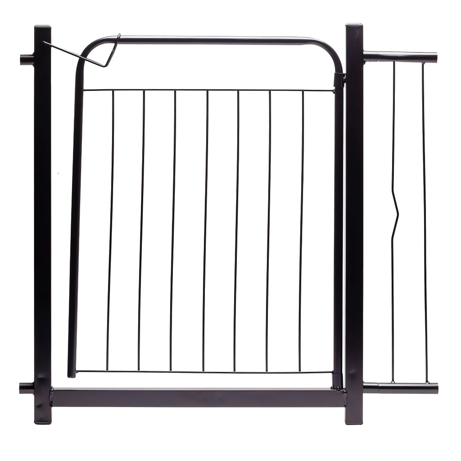 Grade de Proteção para Portas em metal preta, ideal para segurança em casa com design moderno