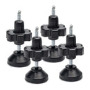 Conjunto de 5 suportes ajustáveis em preto para instalação de Grade de Proteção para Portas