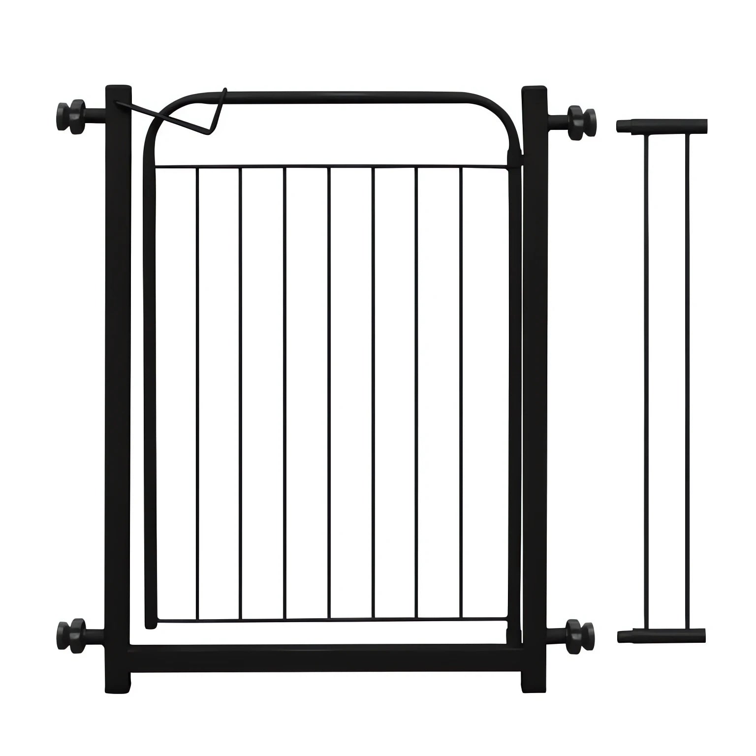 Grade de Proteção para Portas em metal preto, ideal para segurança de crianças e animais de estimação