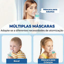 Inalador e Nebulizador com máscaras adaptáveis para adultos e crianças, ideal para tratamento respiratório