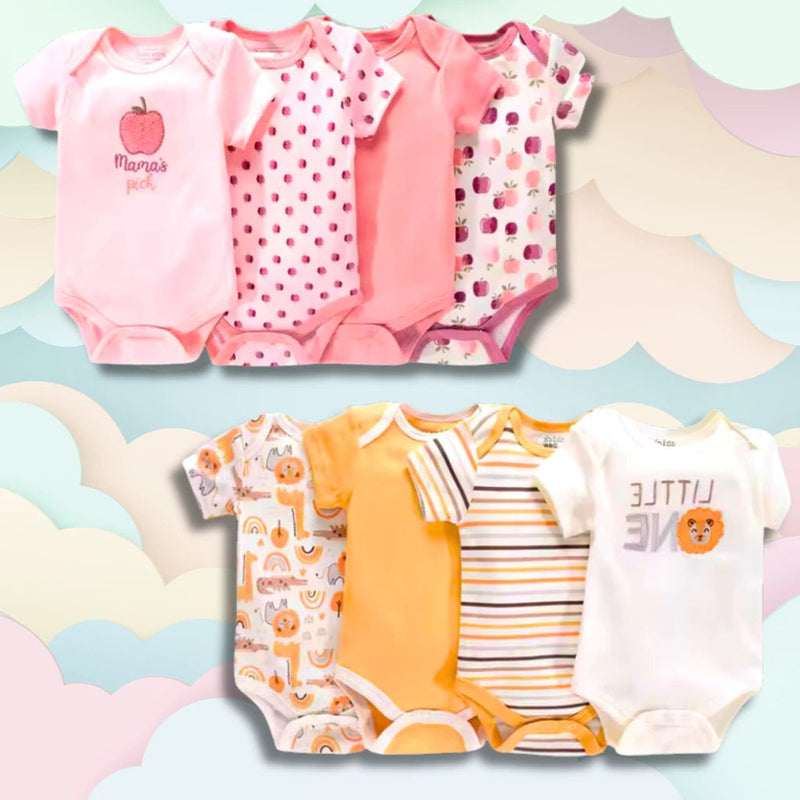 Kit 10 Peças para Bebê – Body Curto Estampado + Mijão: Conforto e Estilo em Dobro.