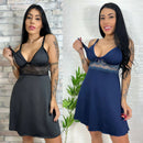 Kit 2 Camisolas de Amamentação em cores preto e azul, ideal para mamães confortáveis e estilosas