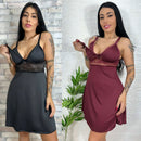 Kit 2 Camisolas de Amamentação em preto e vinho com detalhes em renda e alças ajustáveis