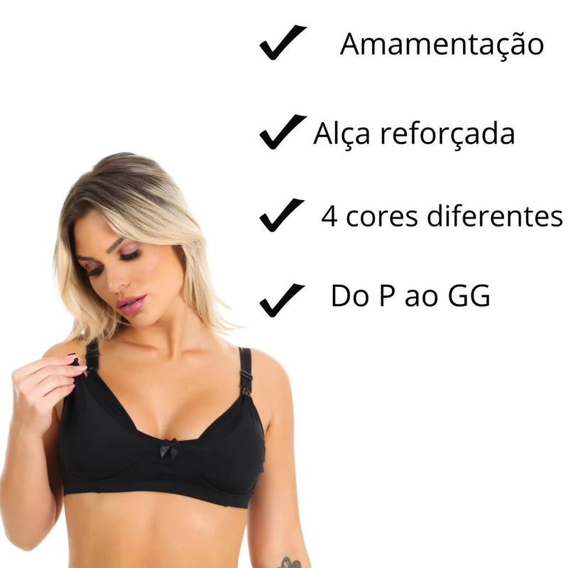 Kit 2 Sutiãs Amamentação Com Alça Reforçado.