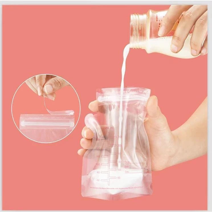 Kit 30 Sacos de Armazenamento de Leite Materno 250mL.