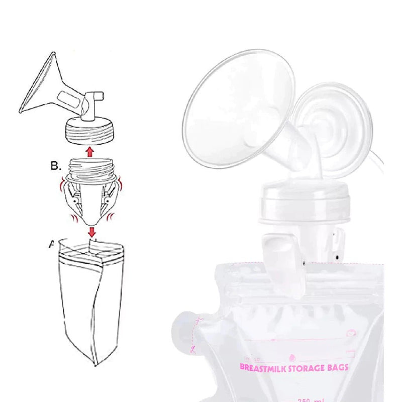 Kit 30 Sacos de Armazenamento de Leite Materno 250mL.