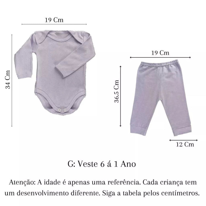 Kit 4 Peças Infantil – Mijão, Calça e Body Manga Longa: Conforto e Versatilidade para Bebês Meninos e Meninas.