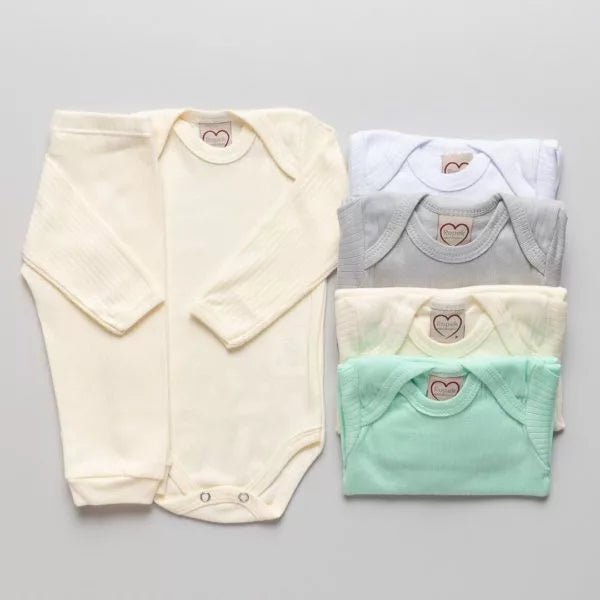 Kit BabyEssencial 10 Peças – Conjunto Body Manga Longa + Calça Lisa para Bebês Meninos e Meninas.