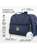 Kit Bolsa Saída Maternidade em azul marinho, com zíper, alças resistentes e bolso frontal