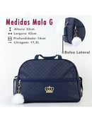 Kit Bolsa Saída Maternidade em Azul Marinho com Design Estiloso e Bolso Lateral