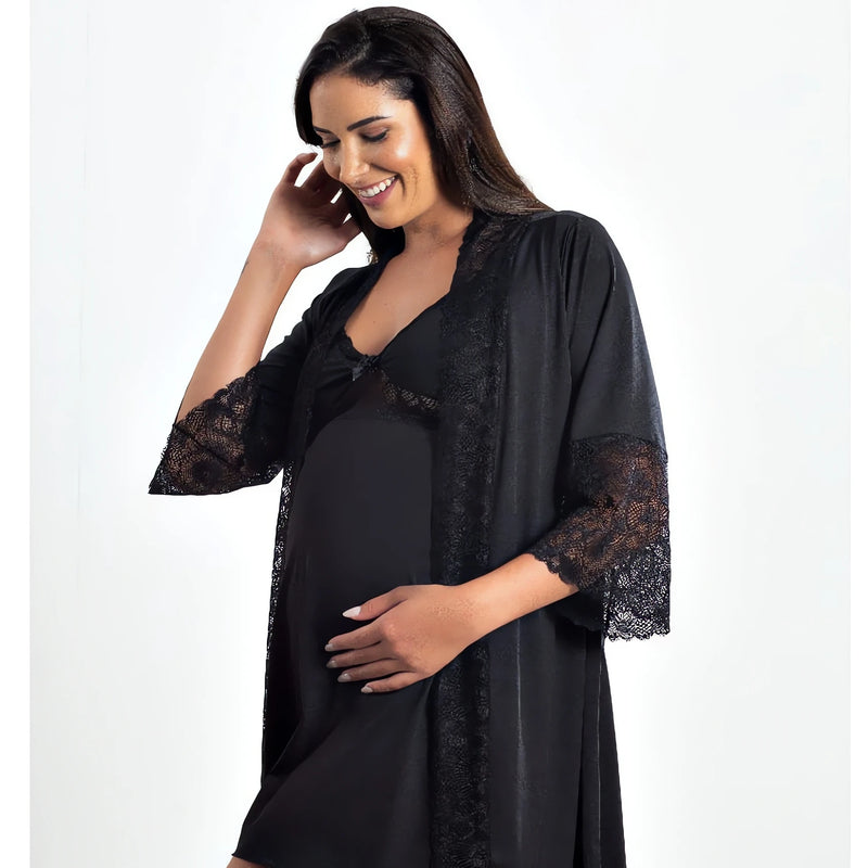 Kit Camisola e Robe de Amamentação - ideal para gestantes