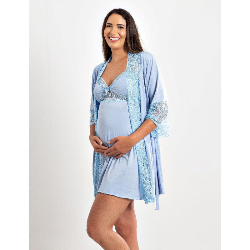 Kit Camisola e Robe de Amamentação.