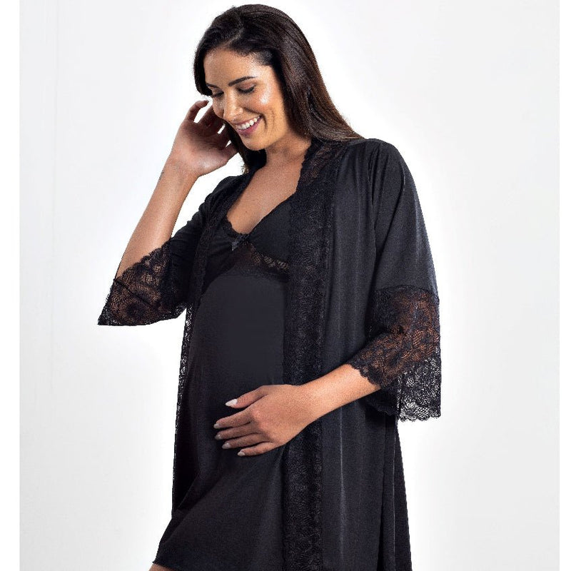 Kit Camisola e Robe de Amamentação.