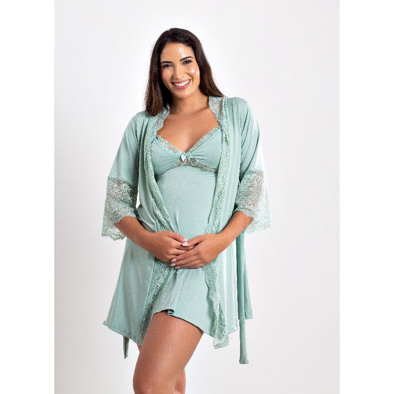 Kit Camisola e Robe de Amamentação.