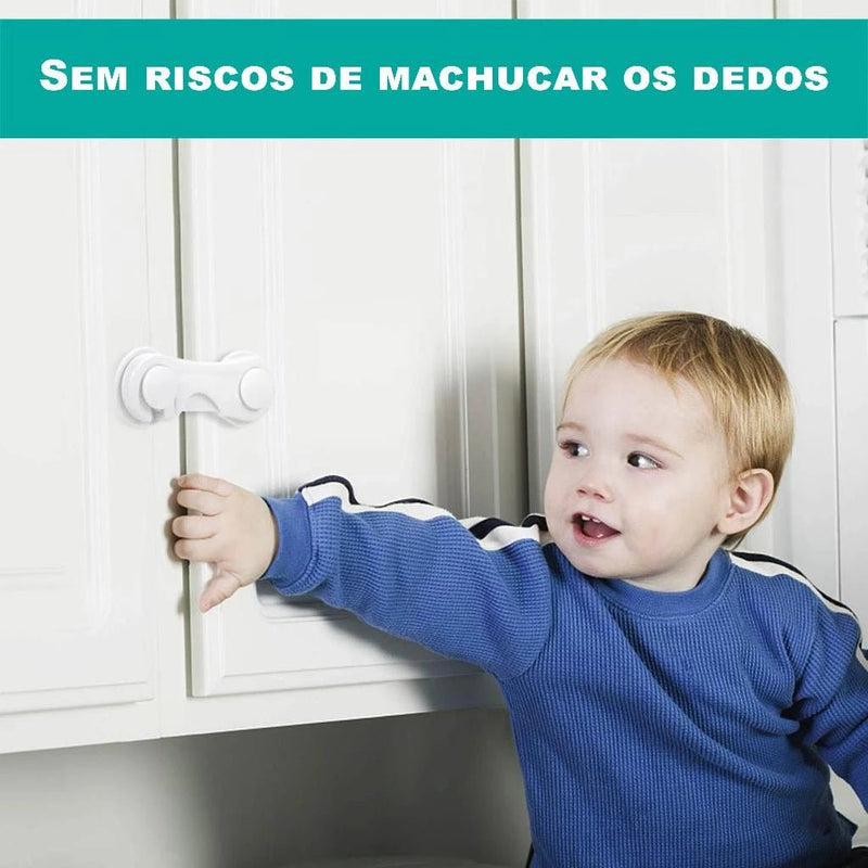 Kit com 10 Unidades de Travas de Segurança para Gavetas e Armários – Proteção Confiável para o Seu Bebê.