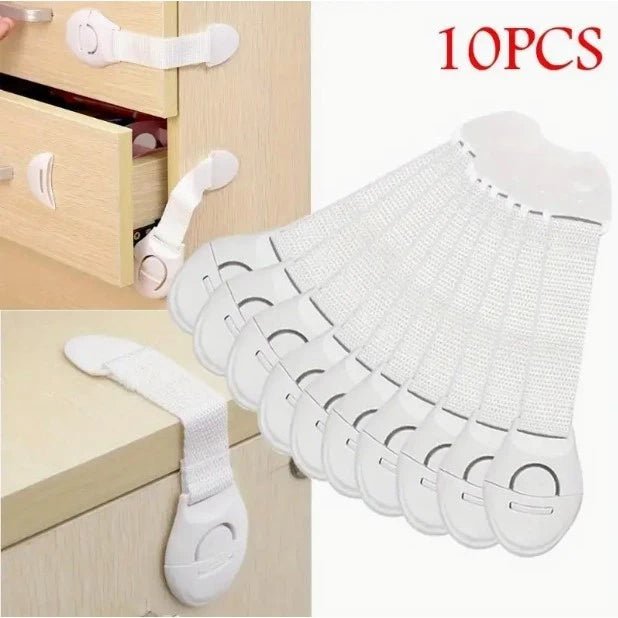 Kit com 10 Unidades de Travas de Segurança para Gavetas e Armários – Proteção Confiável para o Seu Bebê.