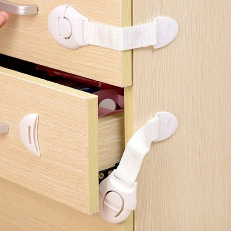 Kit com 10 Unidades de Travas de Segurança para Gavetas e Armários – Proteção Confiável para o Seu Bebê.