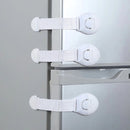 Kit de 10 Travas de Segurança brancas para proteção de crianças em armários e geladeiras
