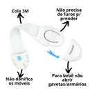 Kit de 10 Travas de Segurança com Cola 3M, ideal para proteger móveis de crianças