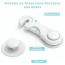 Kit de 10 Travas de Segurança em branco, ideal para proteção de bebês em casa