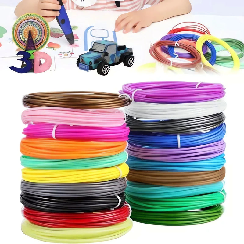 Kit de Refil Filamento ABS com diversas cores, ideal para impressoras 3D e canetas 3D criativas