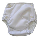 Kit Fraldas Reutilizáveis branco em tecido leve com fechamento em botões para conforto do bebê