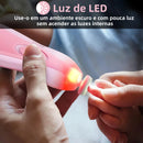 Lixa de Unhas Elétrica para Bebê com Luz de LED para uso em ambientes escuros e suaves.