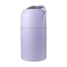 Lixeira Antiodor Meu Cheirinho Bom em roxo com design moderno e tampa com abertura prática