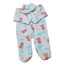 Macacão bebê inverno soft com estampa de ursos e nuvens para conforto no frio