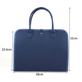 Maleta Infantil de Habilidade azul escuro com alças e zíper, tamanho 32x28 cm