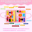 Maleta Sensorial Montessori com 19 atividades educativas para desenvolver habilidades motoras infantis