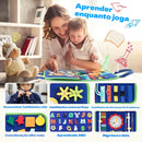 Maleta Sensorial Montessori com atividades interativas para desenvolver habilidades motoras e de coordenação