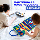 Maleta Sensorial Montessori com atividades para manter as mãos pequenas ocupadas e estimular o aprendizado