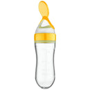 Mamadeira Baby Bottle Meu Cheirinho Bom transparente com tampa e colher amarela para bebê