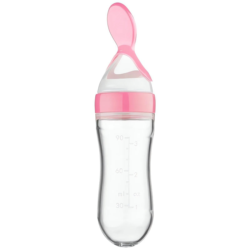 Mamadeira Baby Bottle Meu Cheirinho Bom com design transparente e tampa rosa para bebê