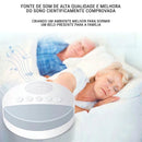 Máquina de Som Branco em funcionamento, projetada para melhorar a qualidade do sono com sons relaxantes