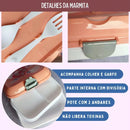 Marmita Kids Kit Completo com divisória, colher e garfo, ideal para lanche escolar