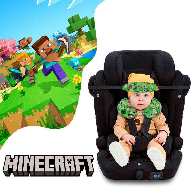 Cadeirinha de carro Minecraft para bebês com protetor de pescoço, segura e divertida para os pequenos