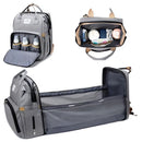 Mochila Bolsa Maternidade em cinza com compartimentos organizadores para pais e bebês