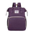 Mochila Bolsa Maternidade roxa da Meu Cheirinho Bom com design funcional e amplo espaço para organização