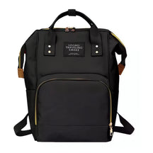 Mochila Maternidade Multifuncional em preto com design moderno e espaço amplo para fraldas e acessórios
