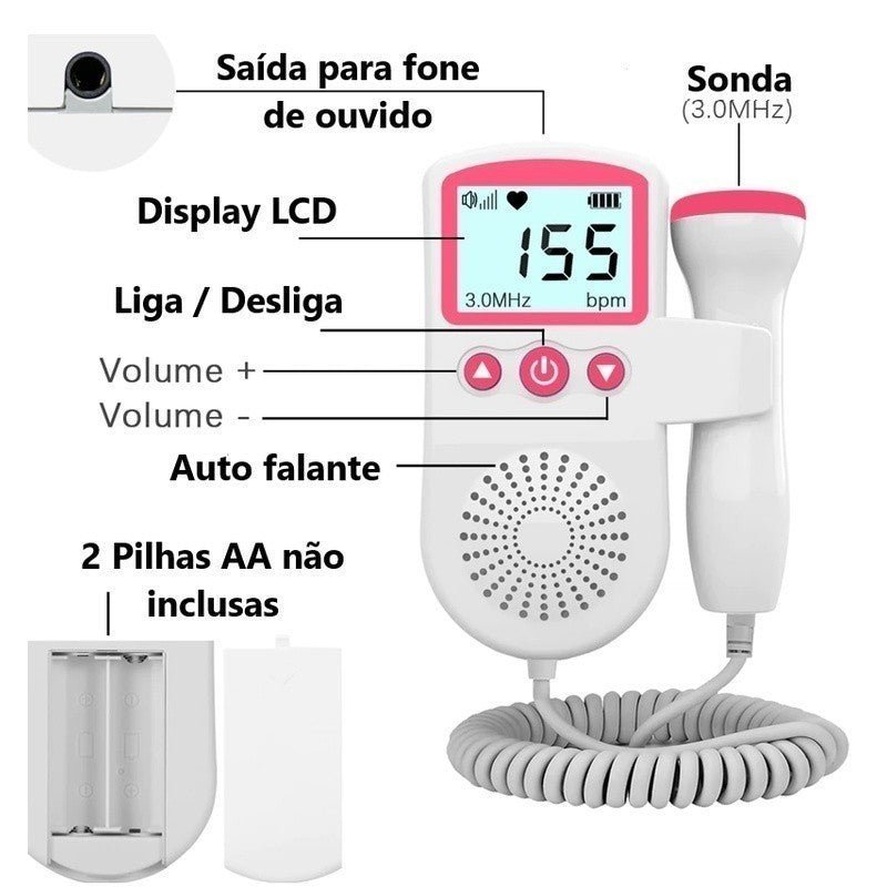Monitor Fetal Doppler Portátil Para Gestantes.