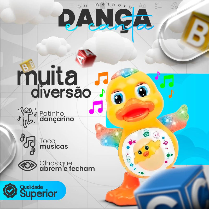 Patinho Dançarino Musical com Luzes e Som - Brinquedo Infantil Divertido.