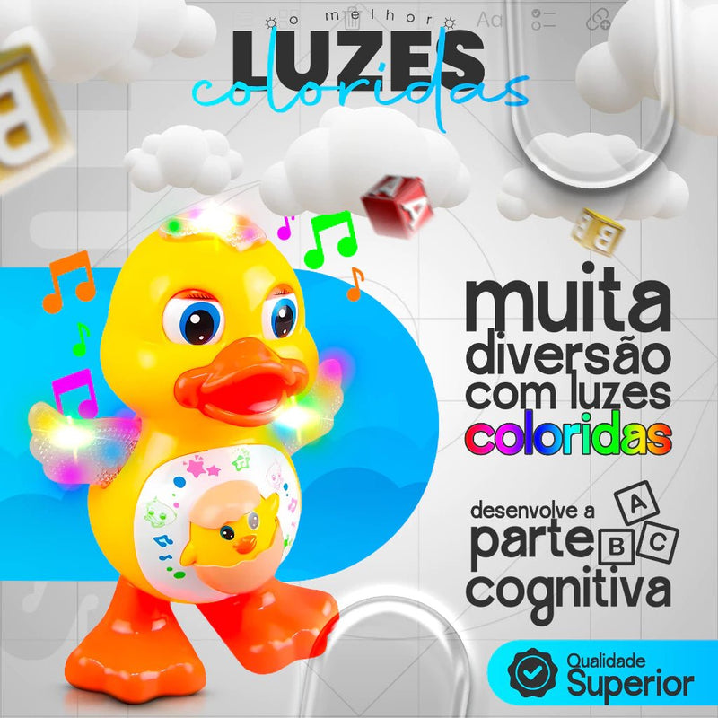 Patinho Dançarino Musical com Luzes e Som - Brinquedo Infantil Divertido.